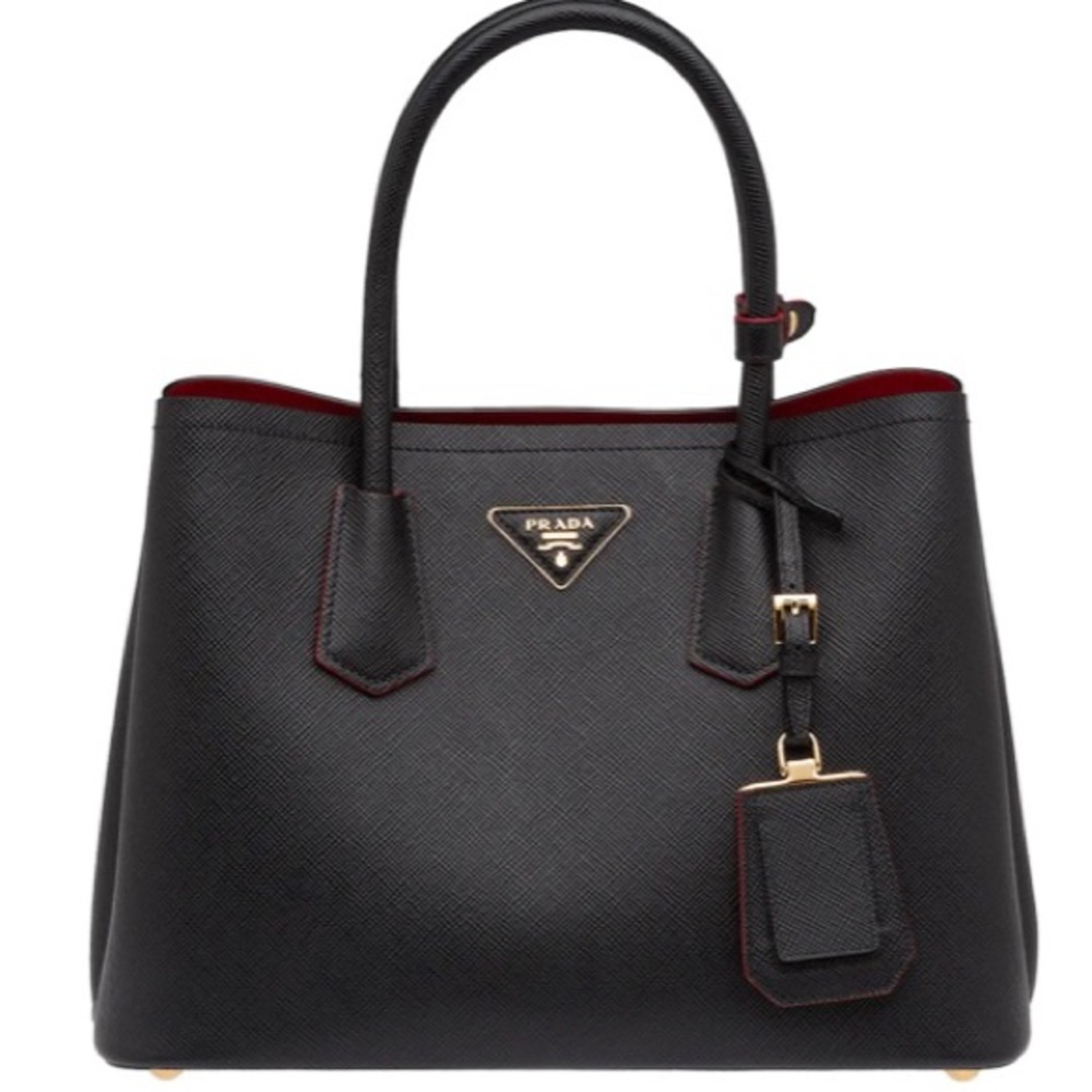Prada Double Cuir Saffiano tote bag Black. Fiery.   Accepting offers💕